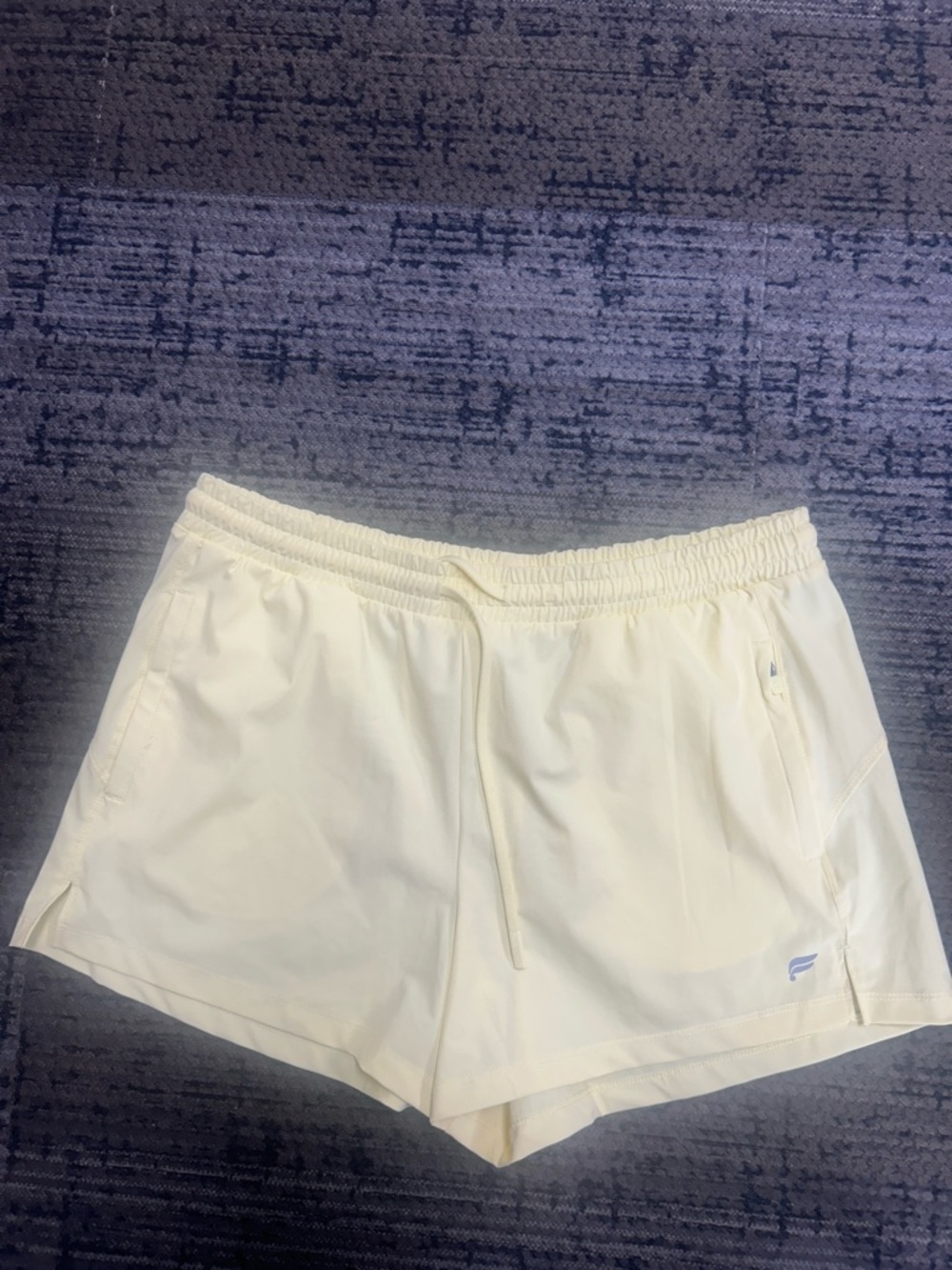 Fabletics Cream Athletic Drawstring Shorts